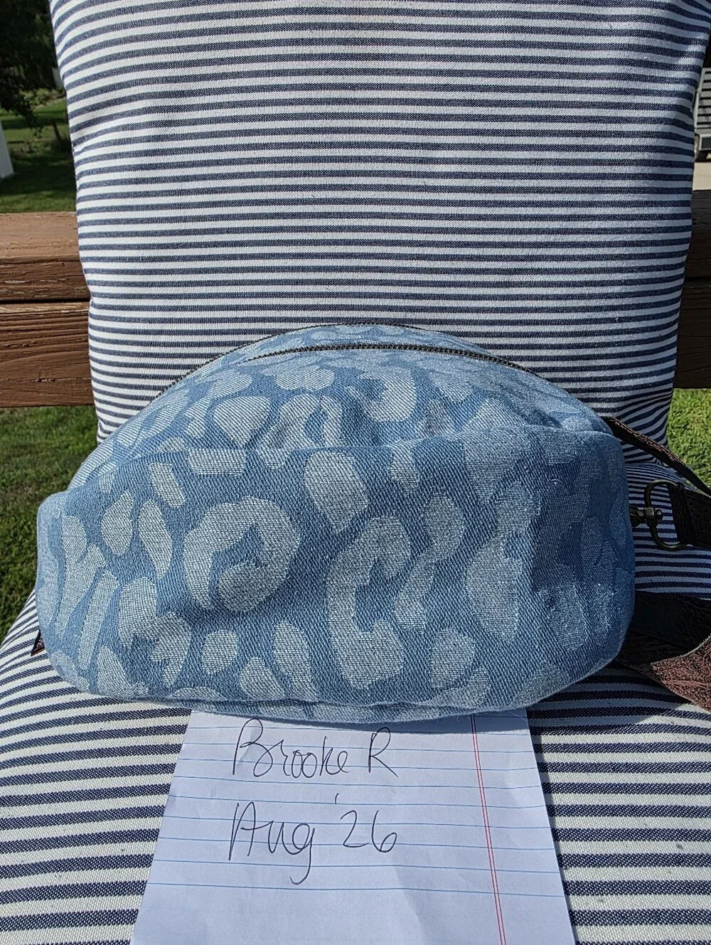 Brand New Rebekah Scott Designs Denim Cheetah Birdie Bag